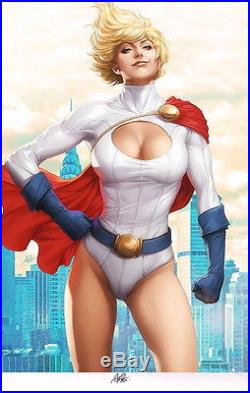HAND SIGNED Sideshow Exclusive Power Girl Print Stanley Artgerm Lau #449/600