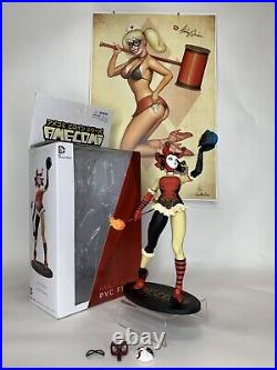 HARLEY QUINN DC Direct AME-COMI Sexy Statue Used + Poster by Nathan Szerdy