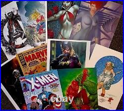 HUGE wholesale lot of 250+ Marvel, DC Comic Book Poster Art Prints Collection