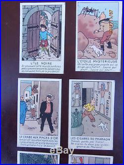 Hergé- Série complète de 12 images publicitaires pour les albums Tintin 1949 TBE