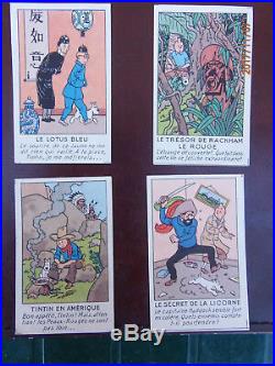 Hergé- Série complète de 12 images publicitaires pour les albums Tintin 1949 TBE