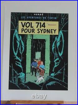 Herge serigraphie Tintin Vol 714 pour Sydney 1500 ex Escale
