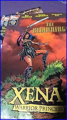 Huge Lot Of 14 Topps Xena Warrior Princess Comic Books Plus Bonus Poster