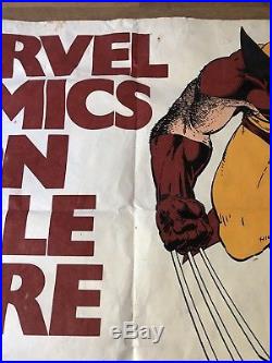 Huge Vintage 1988 Marvel Comics Wolverine Store Display Advertising Poster Sign