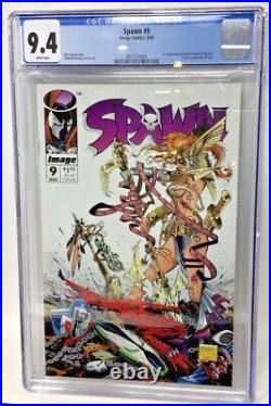 IMAGE COMICS SPAWN 9 CGC 9.4 1ST MEDIEVAL SPAWN & ANGELA. WithPOSTER BY JIM LEE