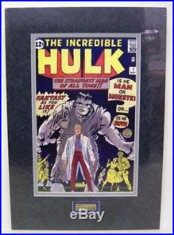 INCREDIBLE HULK #1 cover poster print signed by STAN LEE, double matted, COA