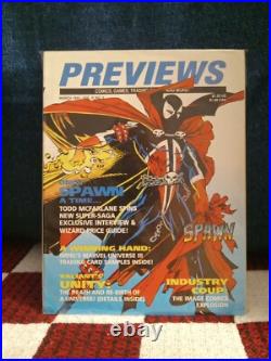 Image Previews March 1992 Comic Magazine 1st Spawn Cards Attached & Poster