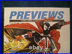Image Previews March 1992 Comic Magazine 1st Spawn Cards Attached & Poster