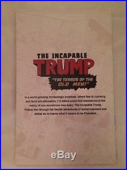 Incapable Trump Comic #1 & #2, Matching Posters, And Sticker