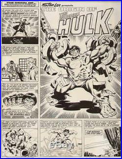 Incredible Hulk 1980 Origin Poster Original Production Art Sal Buscema Sinnott