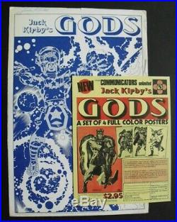 JACK KIRBY'S GODS signed 1972 portfolio, 4 color posters & original envelope