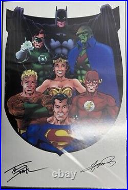 JLA Poster Signed By George Perez & Tom Smith