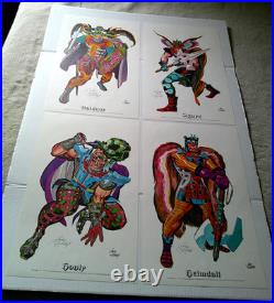 Jack Kirby's Gods Set of 4 Color Posters 1972 with original envelope, SIGNED