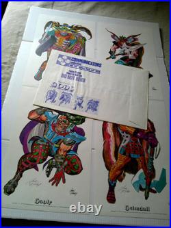 Jack Kirby's Gods Set of 4 Color Posters 1972 with original envelope, SIGNED