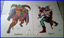Jack Kirby's Gods Set of 4 Color Posters 1972 with original envelope, SIGNED