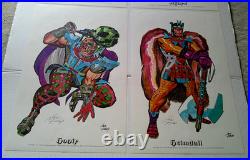 Jack Kirby's Gods Set of 4 Color Posters 1972 with original envelope, SIGNED