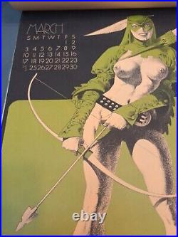 Jim Steranko Vintage 1973 SUPERGIRLS Calendar Naughty Print March 10.5x17