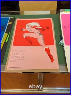 Jim Steranko Vintage December 1973 SUPERGIRLS Calendar Page Poster 10.5x17