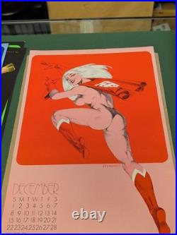 Jim Steranko Vintage December 1973 SUPERGIRLS Calendar Page Poster 10.5x17