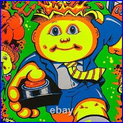 Joe Simko Signed Pink Black Light Garbage Pail Kids GPK Art Print Poster Sdcc