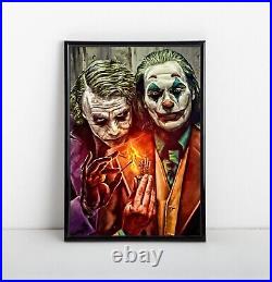 Jokers Burn it Down Poster Wall Art Heath Ledger Joaquin Phoenix DC NEW