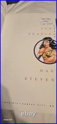 Just Teasing Dave Stevens 1991 Betty Page Sheena Planet Comics Poster Book Autog