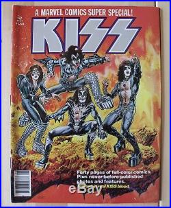 Kiss Marvel Comic Book #1 & 2 and Kiss Meets The Phantom Magazine with Posters