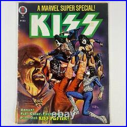 Kiss Marvel Super Special Comic Book Vol. 1 No. 2 With Poster Vintage 1978