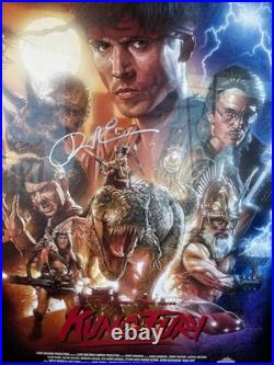 Kung Fury Signed Art Poster Dinosaurs Vikings Martial Arts Retro Comic Book