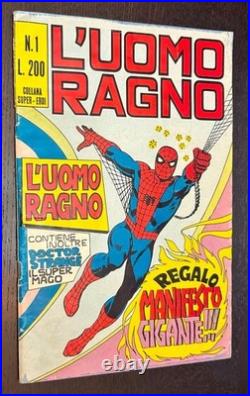 L'UOMO RAGNO #1 / AMAZING SPIDER MAN (Italy 1970) - WITH POSTER - VG