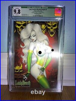 Lady Death Mischeif Night 1 2023 Coffin Comics Emerald Lingerie Edition (Signed)
