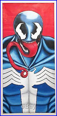 Large original acrylic painting of the comic book character venom on