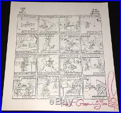Life In Hell Rare Matt Groening 1990 Signed & Binky-drawn High-grade Poster