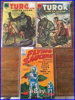 Lot 22 DELL COMICS 4 color & movie poster Silver Age TUROK SHERLOCK GWANGI MORE