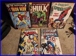 Lot 5 Retro Comic Book Wooden Wall Art Poster 13x19 Marvel Comics Hulk Xmen