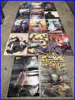 Lot Of 14 Vintage Wizard Magazine Mini Posters Double Sided Spawn 16x11 Marvel