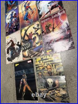 Lot Of 14 Vintage Wizard Magazine Mini Posters Double Sided Spawn 16x11 Marvel