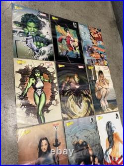 Lot Of 14 Vintage Wizard Magazine Mini Posters Double Sided Spawn 16x11 Marvel