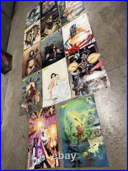 Lot Of 14 Vintage Wizard Magazine Mini Posters Double Sided Spawn 16x11 Marvel