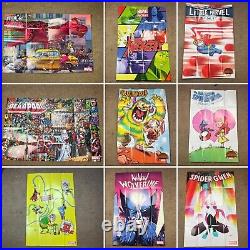 (Lot Of 18) Marvel Comic Book Posters From Various Comics Deadpool Spider-Man