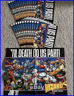 Lot Of 27 Wizard Comics June 1993 Til Death Do Us Part! #23 Book Poster 22x17