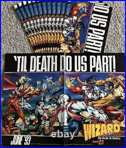 Lot Of 27 Wizard Comics June 1993 Til Death Do Us Part! #23 Book Poster 22x17