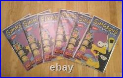Lot Of (6)Simpsons Comics and Stories #1 In Sealed Polybag WithPoster Read