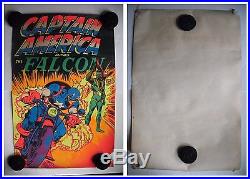 Lot Vintage MARVEL Third Eye BLACKLIGHT Posters Captain America Falcon Namor