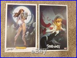 Lot of 18 17x11 Prints signed by J Scott Campbell