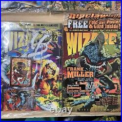 Lot of 23 Wizard Magazines Comics SEALED BRAND NEW CARDS POSTERS RARE SEE PICS