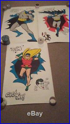 Lot of 3 all original 1966 Batman Poster Vintage one stop collection
