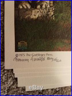 Lot of 5 Berry Smith color plates- Gorblimey Press 1975 Signed/numbered- Conan