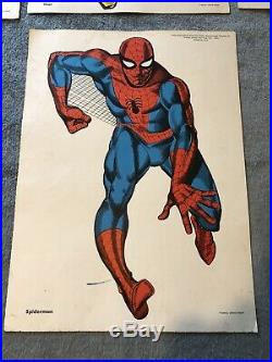 Lot of (5) Posters (12x16) VTG 60s Marvel Comics Group Spider Man- Iron Man