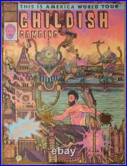 Luke Martin CHILDISH GAMBINO Poster GOLD FOIL Signed Comic Print Donald Glover 1